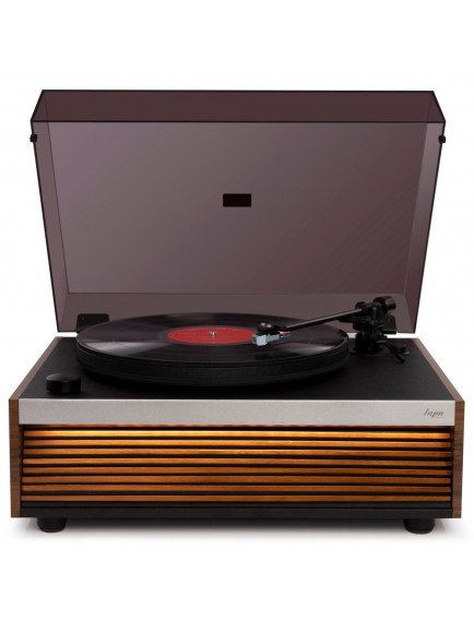 HYM Originals Lumi Dahili Bluetooth Hoparlörlü Işıklı Retro Pikap Plakçalar Aux RCA Çıkışlı All-in-One, Ceviz