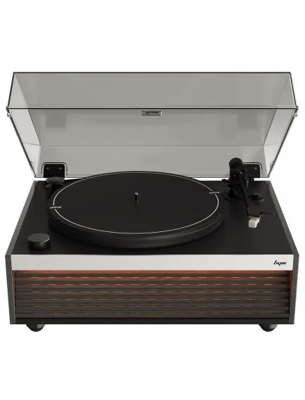 HYM Originals Lumi Dahili Bluetooth Hoparlörlü Işıklı Retro Pikap Plakçalar Aux RCA Çıkışlı All-in-One, Siyah Ceviz